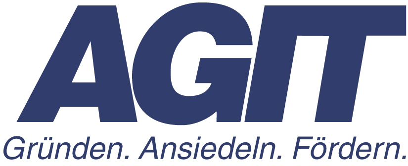Logo Agit, Blauer Schriftzug auf weißem Hintergrund
