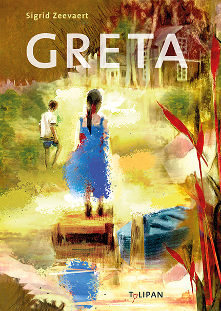 Im oberen Drittel ist der Schriftzug "Greta" zu lesen, darunter zu sehen ist ein Mädchen im blauen Kleid auf einem Steg