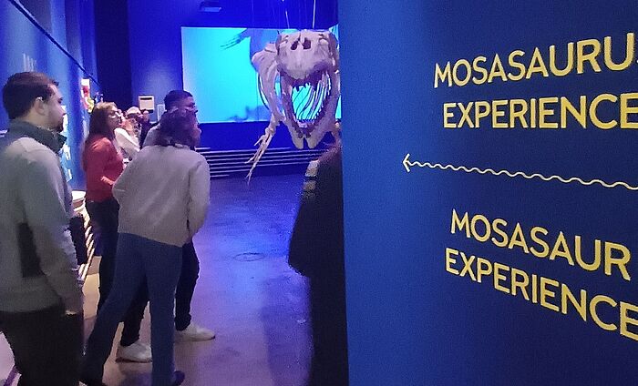 Lehrer erkunden die Ausstellung im Naturkundemuseum in Maastricht