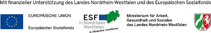 Logo EU und Ministerium für Arbeit Gesundheit und Soziales NRW