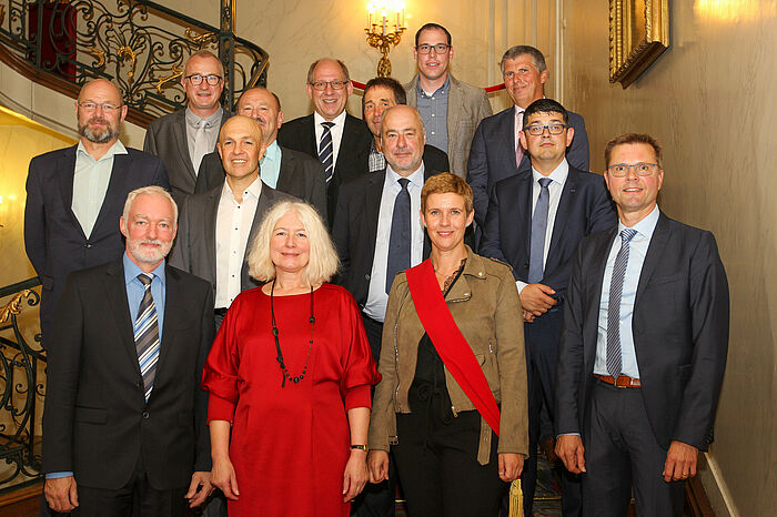 Gruppenfoto nach der Unterzeichnung des Schlussprotokolls der deutsch-belgischen Grenzinspektion im Fürstbischöflichen Palais in Lüttich am 23. September 2019 Gruppenfoto der beteiligten Personen nach der Unterzeichnung des Schlussprotokolls der deutsch-belgischen Grenzinspektion