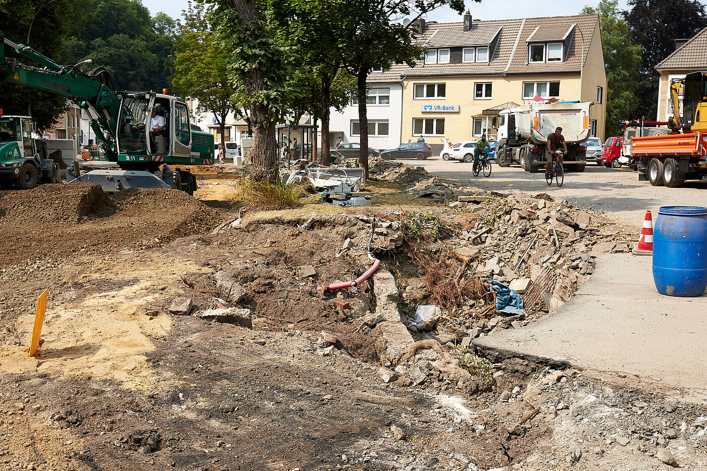 Schaden der Hochwasserkatastrophe in Stolberg 2021.