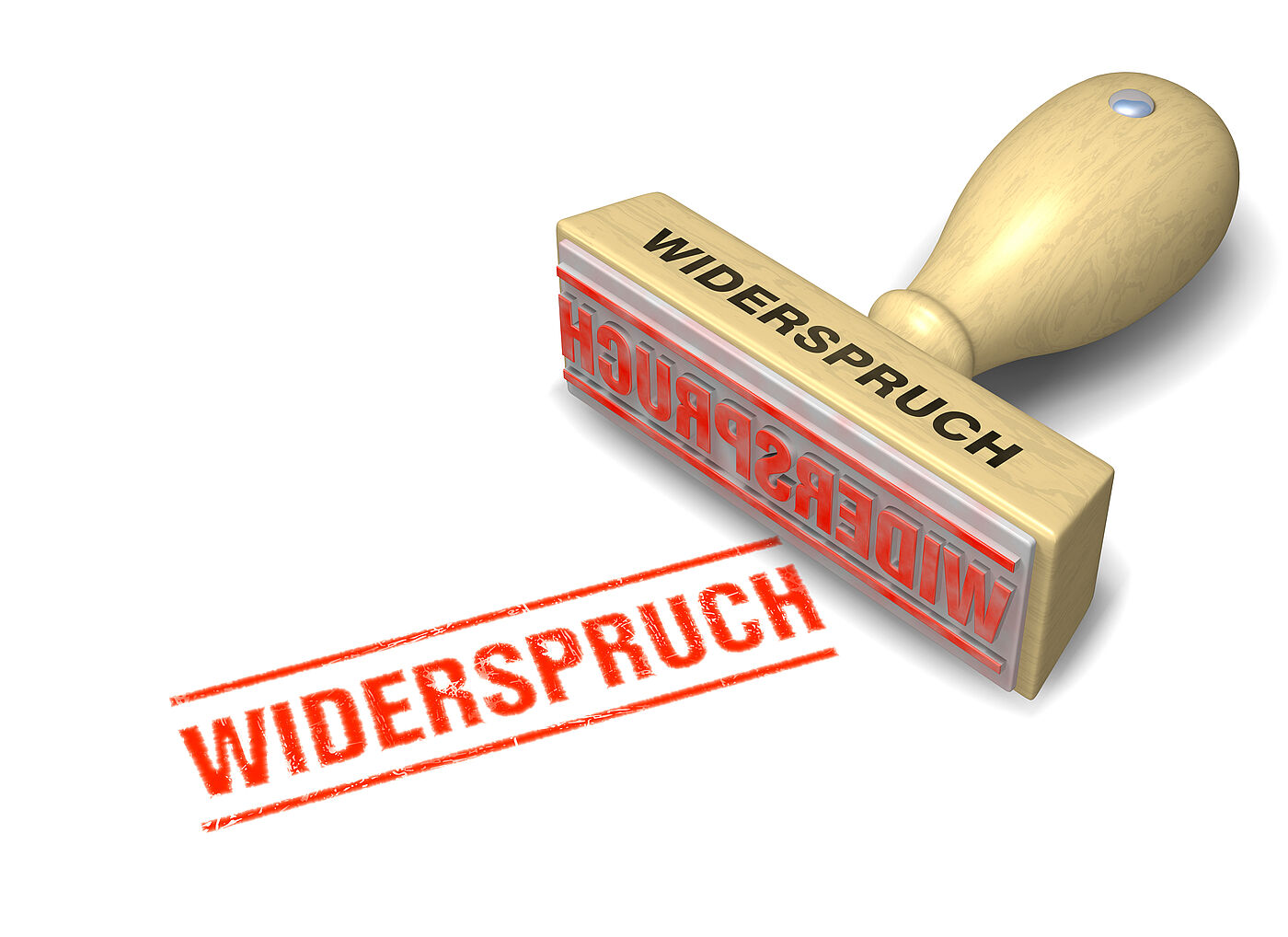 Stempel mit der Aufschrift - Widerspruch