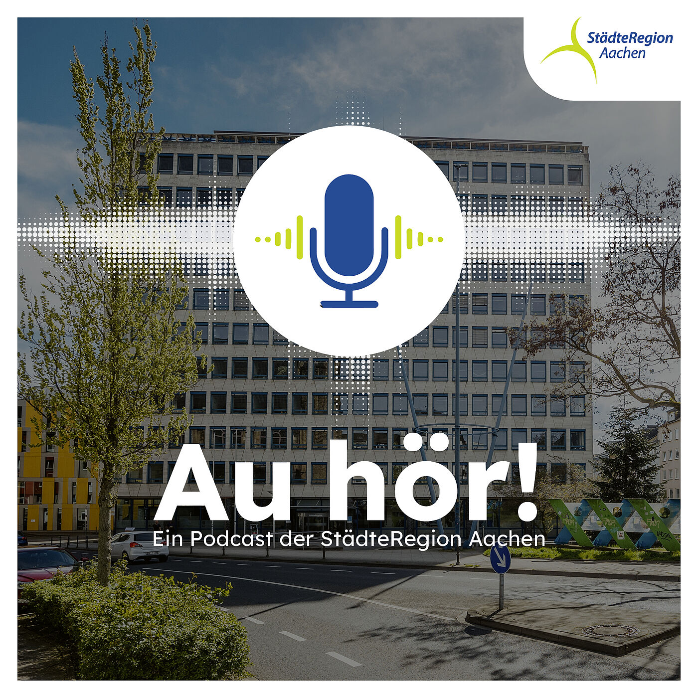 Das Haus der StädteRegion mit dem Podcast-Namen darüber.