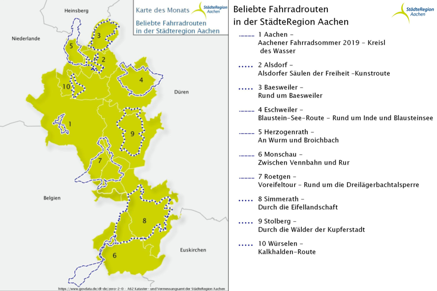 Beliebte Fahrradrouten in der Städteregion Aachen