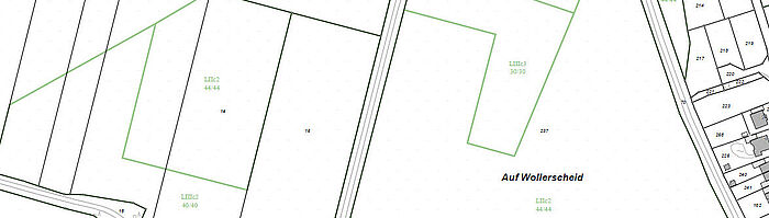Beispiel eines Auszugs aus dem Liegenschaftskataster als Schätzungskarte