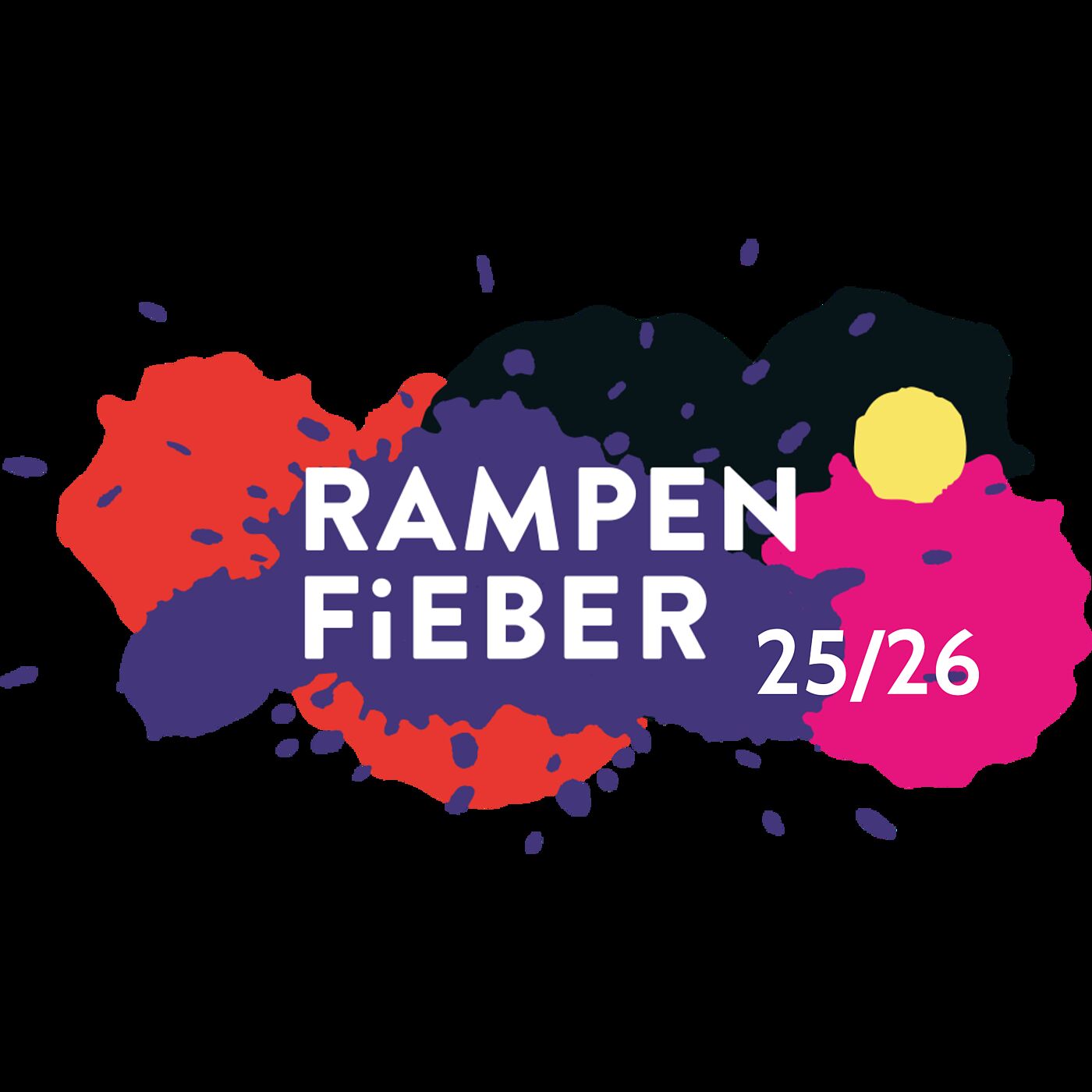 buntes Logo ähnlich einer Wolke des Kulturfestivals. In der Mitte die Worte "Rampen Fieber 21/22""