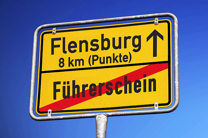Stadtschild mit Flensburg 8 Punkte Aufschrift