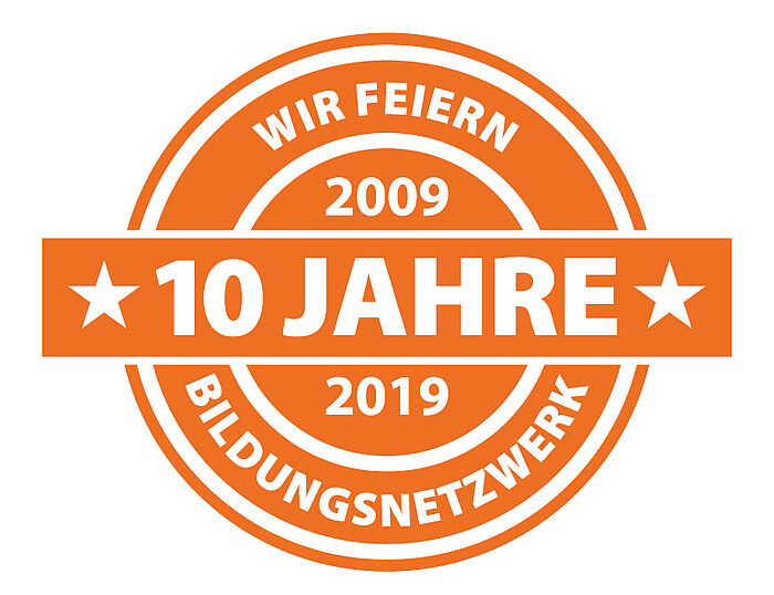 Logo Wir feiern 10 Jahre Bildungsnetzwerk