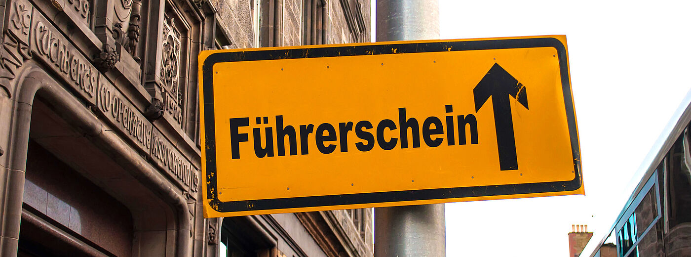 Schild Führerschein