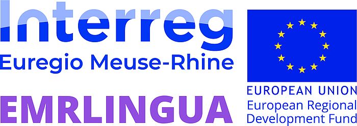 Projektlogo, bestehed aus Schriftzügen und der EU-Flagge