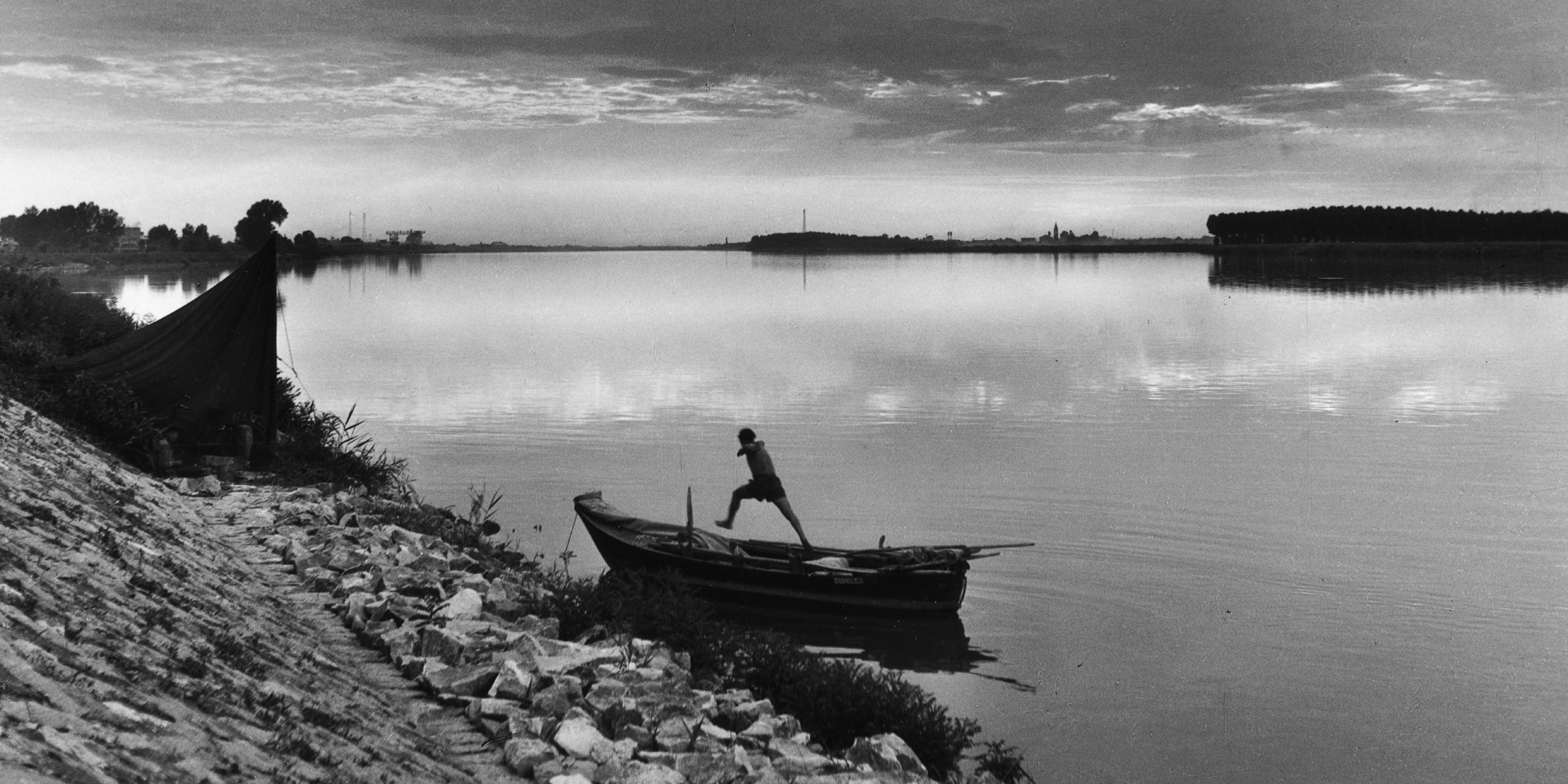 Pietro Donzelli Delta del Po Il po di Tolle 1954