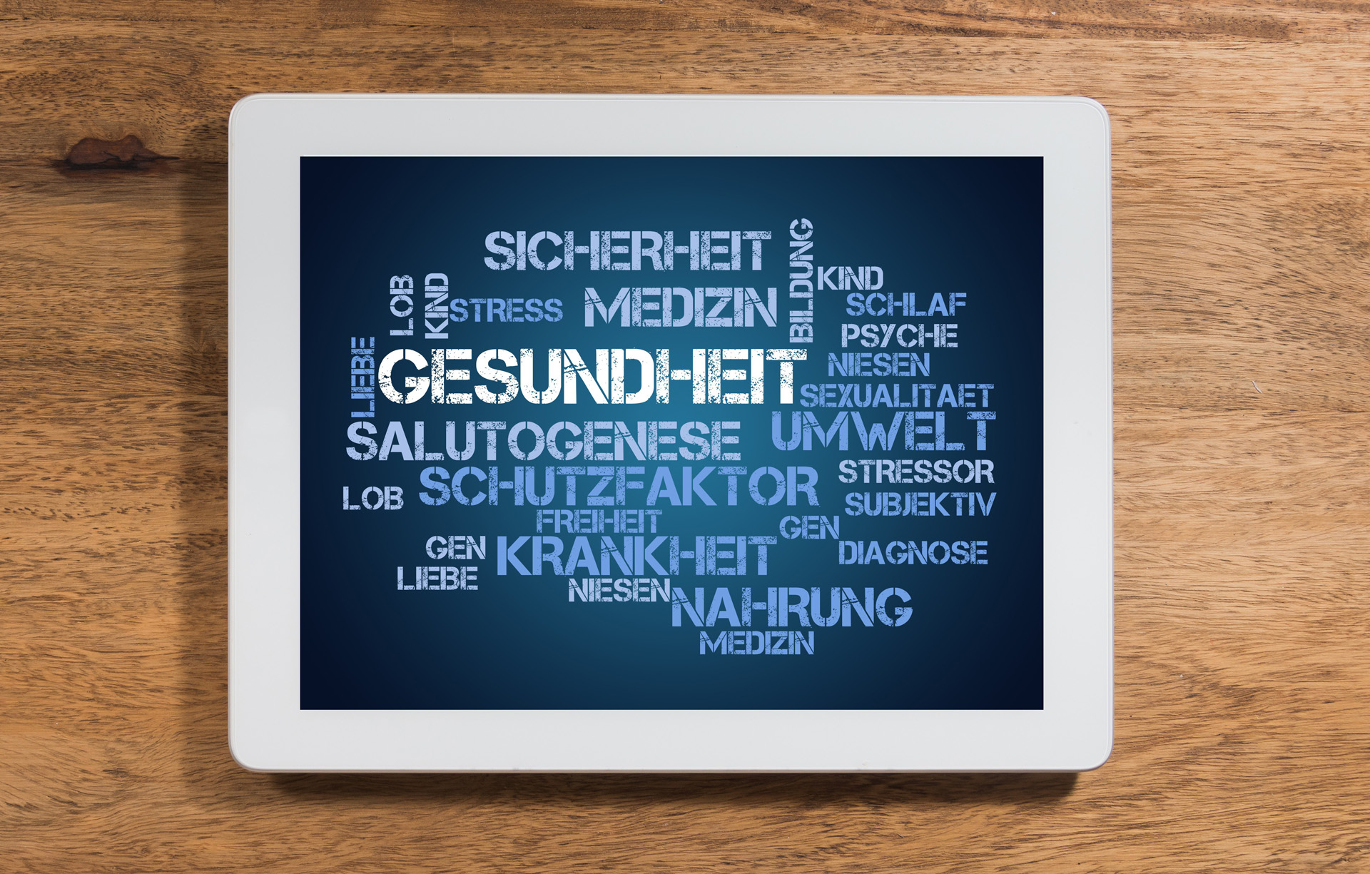 Wortwolke zum Thema Gesundheit