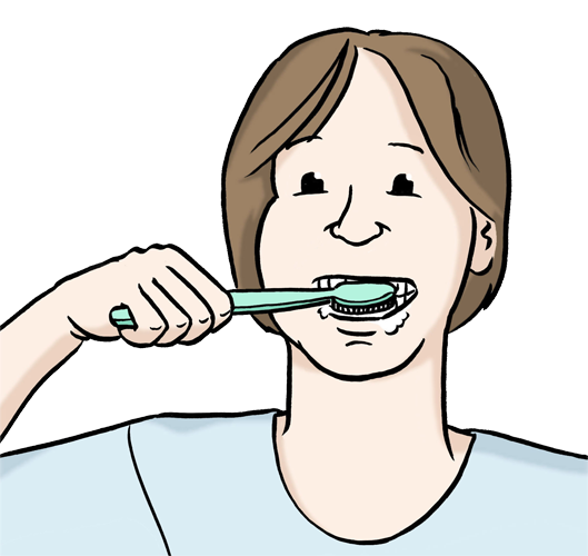 Person putzt sich die Zähne