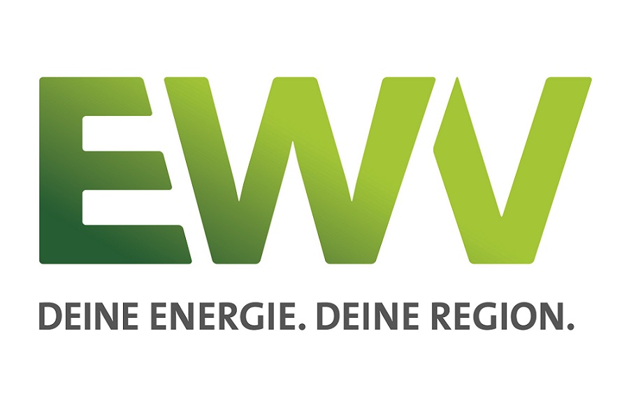 EWV Logo, grünes Zeichen und schwarzer Schriftzug auf weißem Hintergrund