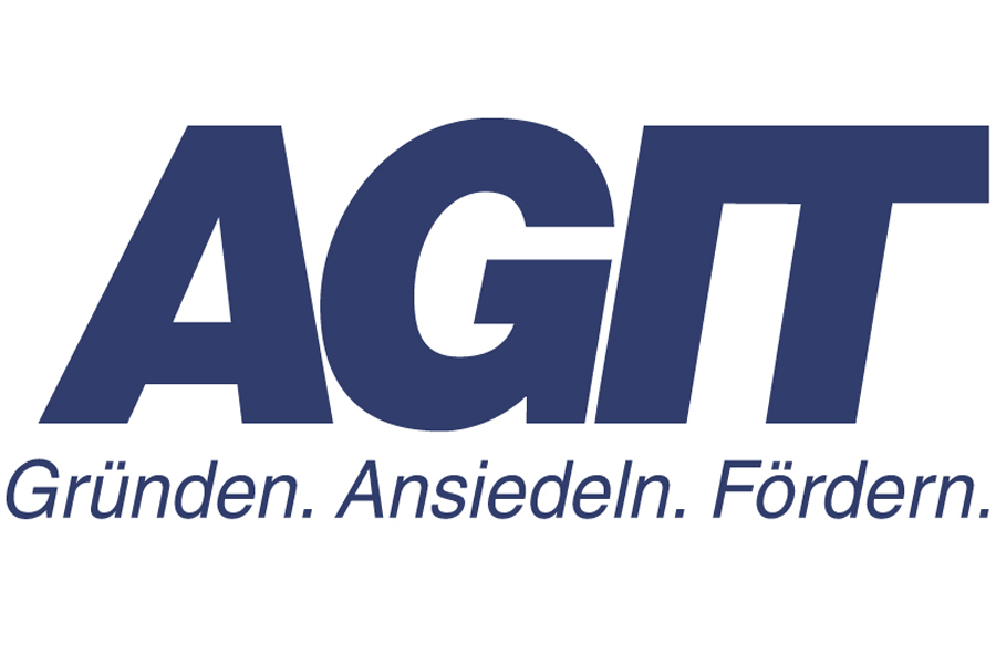 Logo Agit, Blauer Schriftzug auf weißem Hintergrund