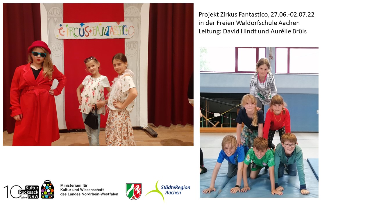 Bildcollage von den Proben des Zirkusprojekts