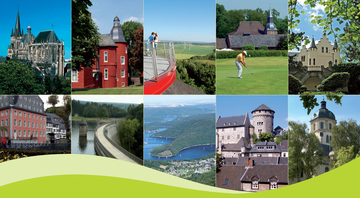 Collage von zehn Bildern aus allen Kommunen der StädteRegion Aachen