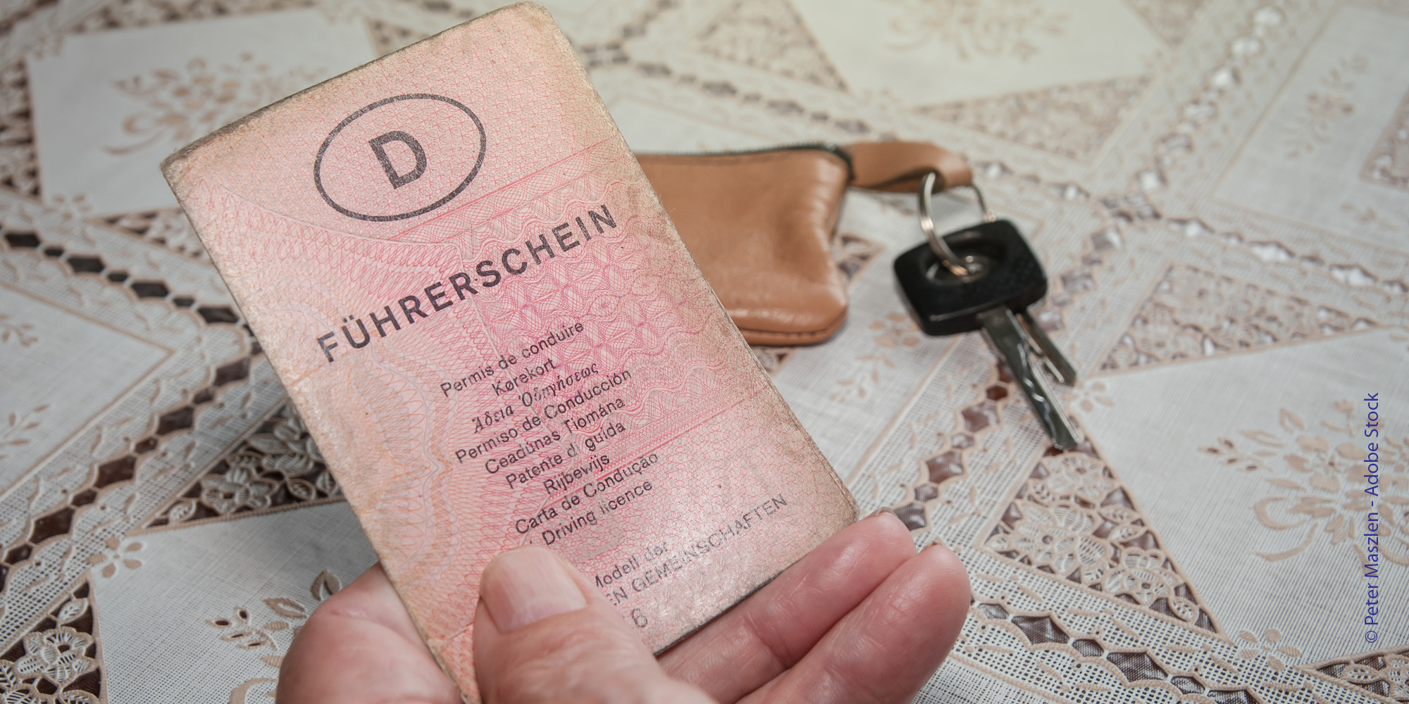 rosafarbener Papierführerschein