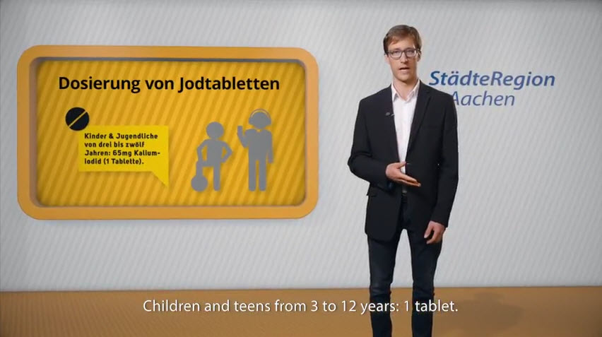 Bildausschnitt des Jodtabletten-Films in Englisch