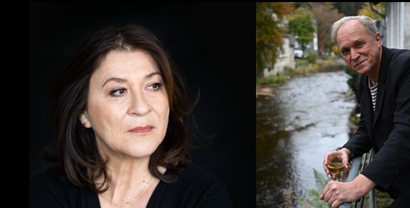 Eva Mattes und Ulrich Tukur Links Nahaufnahme von der Schauspielerin Eva Mattes, rechts Ulrich Tukur in Monschau